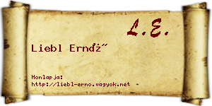 Liebl Ernő névjegykártya